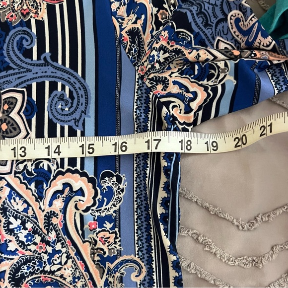 Dress Barn DB Signature Camryn Blue Printed Shift Dress Size 8 - Picture 6 of 7